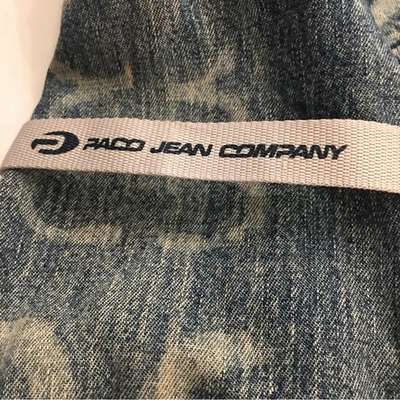 Vintage 2000 Paco Jeans Med Wash Mixed Distressed Denim Jacket Mens Size Small. - Picture 8 of 11